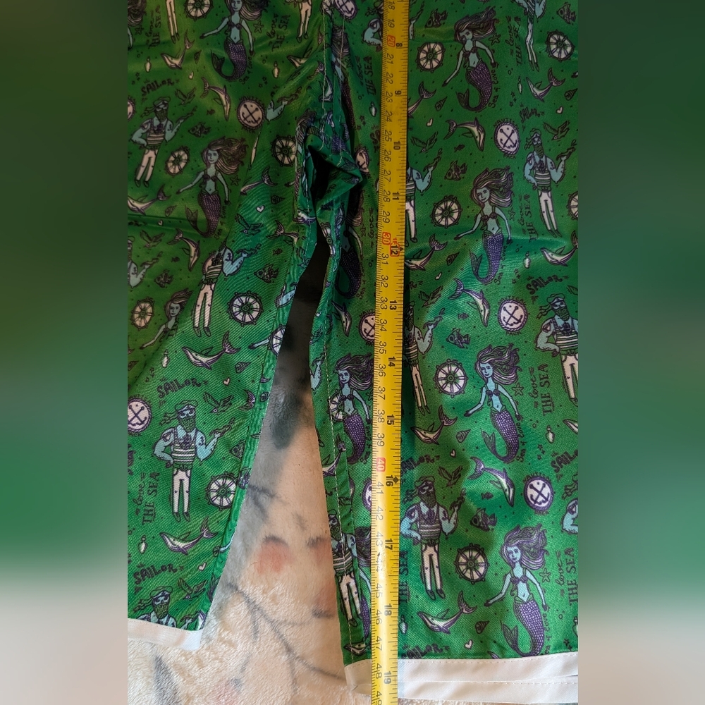 Mermaid Green Patterned Swim Trunks - Picture 5 of 7
